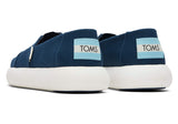 TOMS Womens Platform Alpargata Canvas Shoes Slip On Casual Shoes Flats - Blue