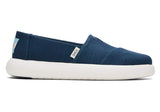 TOMS Womens Platform Alpargata Canvas Shoes Slip On Casual Shoes Flats - Blue