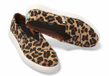 TOMS Womens Canvas Slip On Shoes Sneakers Flats Platform Espadrilles - Leopard Print