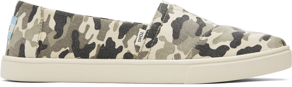 TOMS Womens Casual Canvas Slip On Sneakers Shoes Espadrilles - Army Camo Camouflage