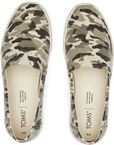 TOMS Womens Casual Canvas Slip On Sneakers Shoes Espadrilles - Army Camo Camouflage