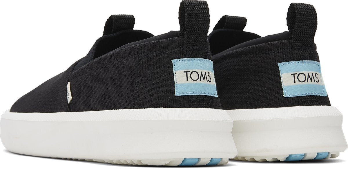 TOMS Mens Canvas Slip On Shoes Casual Sneakers Breathable Espadrilles - Black