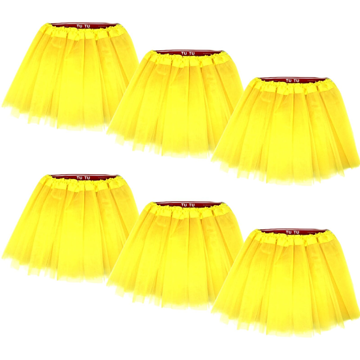 6x Yellow Tulle Ballerina Tutu – Small, 3-Layer Children’s Costume Skirt Australia Day