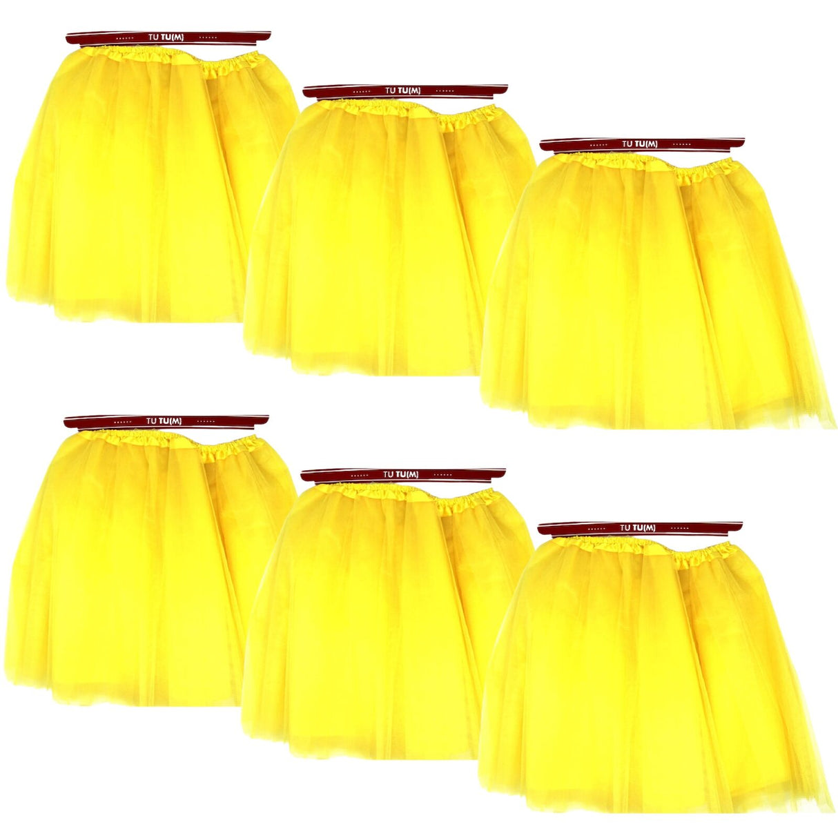 6x Yellow Tulle Ballerina Tutu – Medium, 3-Layer Adult Costume Australia Day