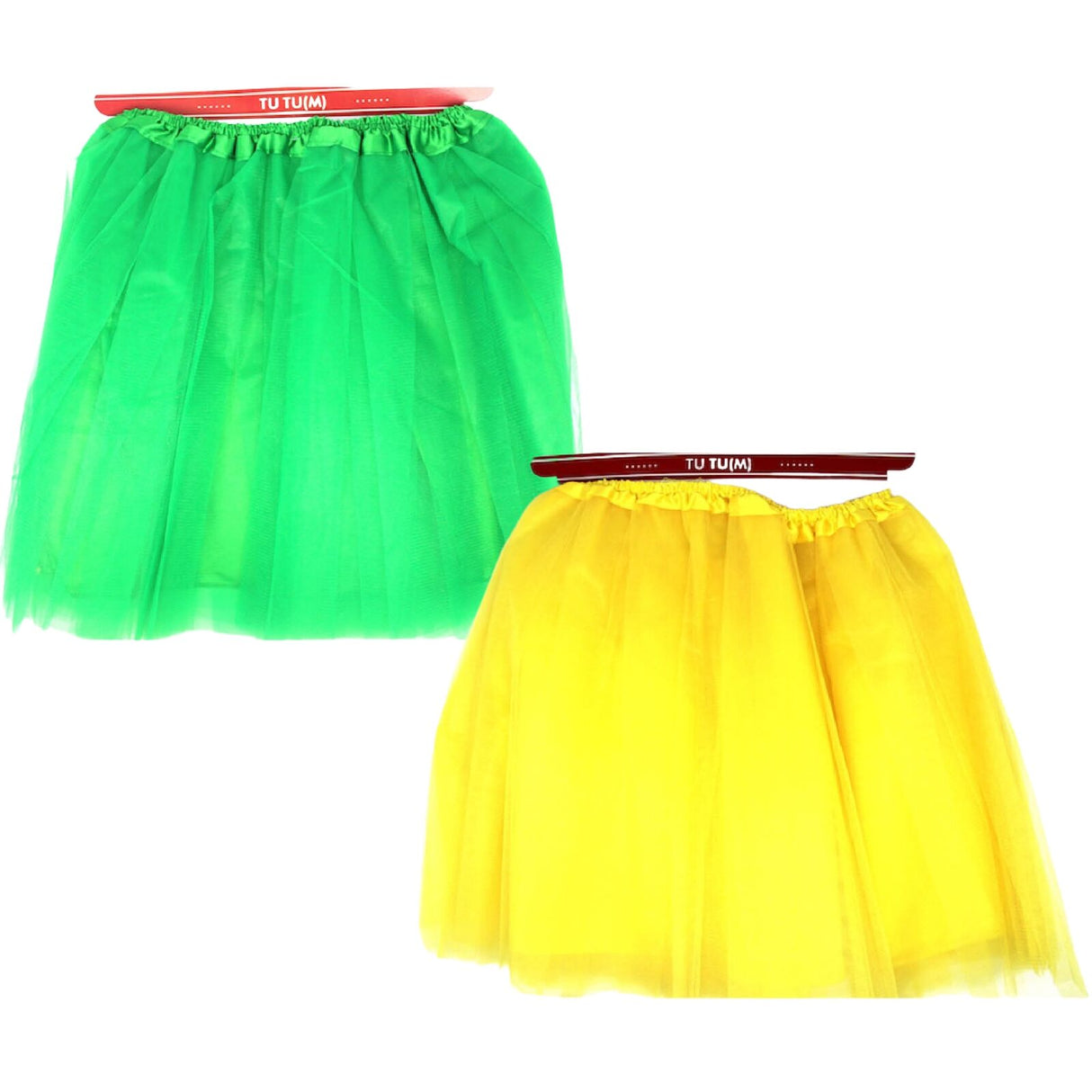 2x Tulle Ballerina Tutu, Yellow & Green – Medium, 3-Layer Adult Costume Australia Day