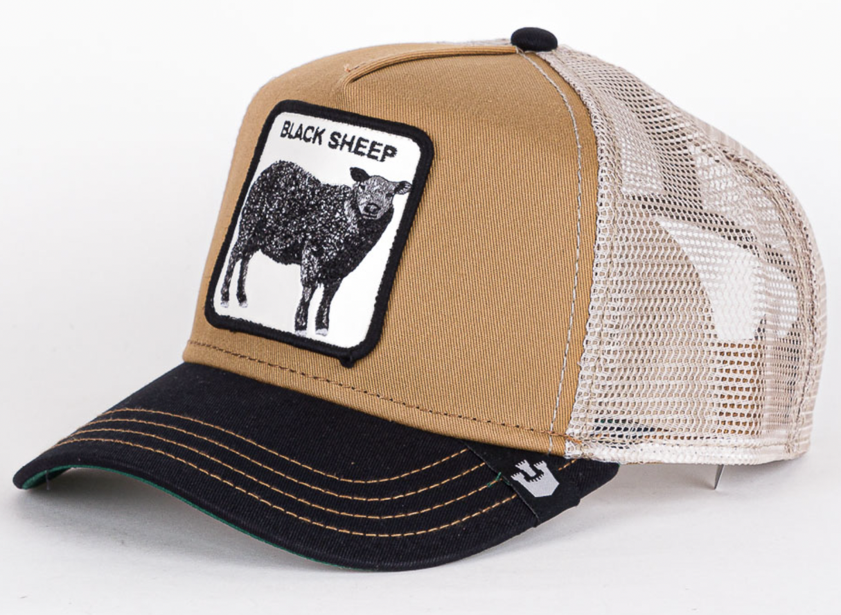 Goorin Brothers Mens Baseball Trucker Cap Hat Snapback The Black Sheep - Khaki