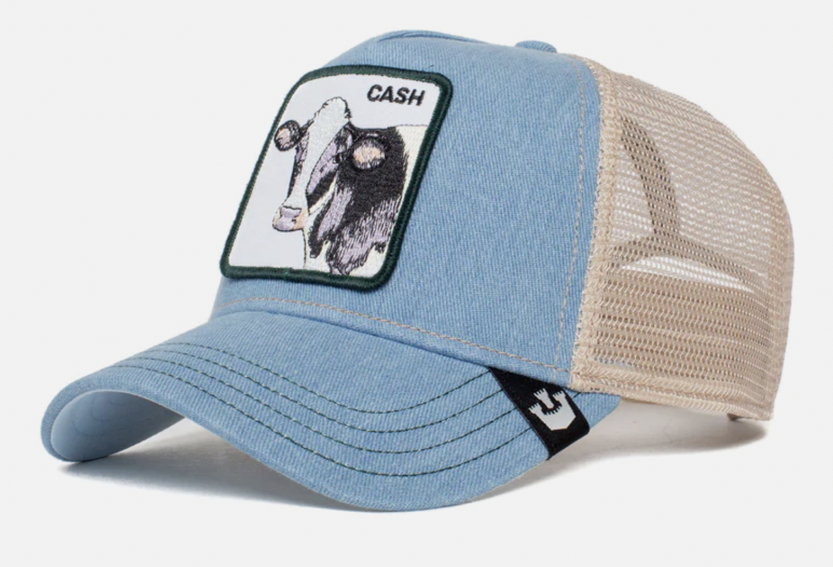 Goorin Brothers Mens Baseball Trucker Cap Hat Snapback The Cash Cow - Blue