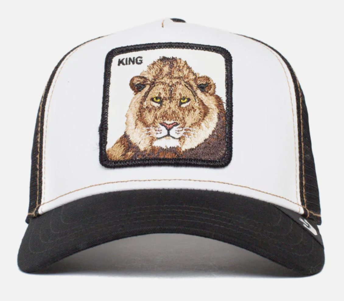 Goorin Brothers Mens Baseball Trucker Cap Hat Snapback The King Lion - Black