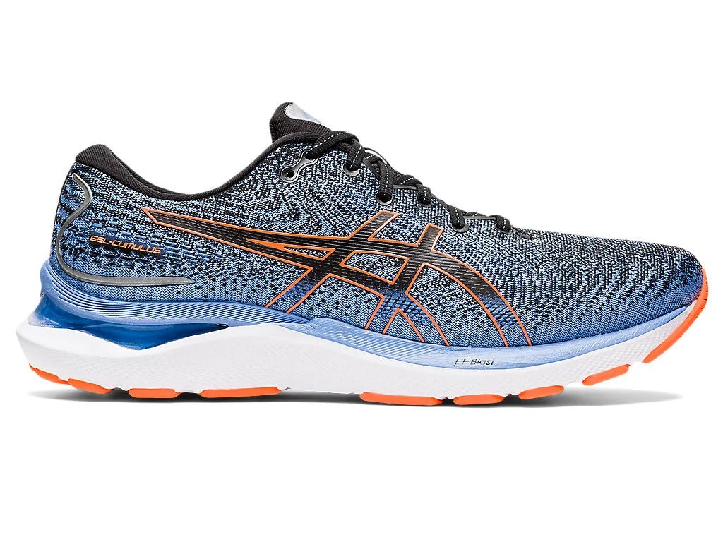 Asics Mens Gel Cumulus 24 (2E Wide) Running Shoes - Black/Shocking Orange