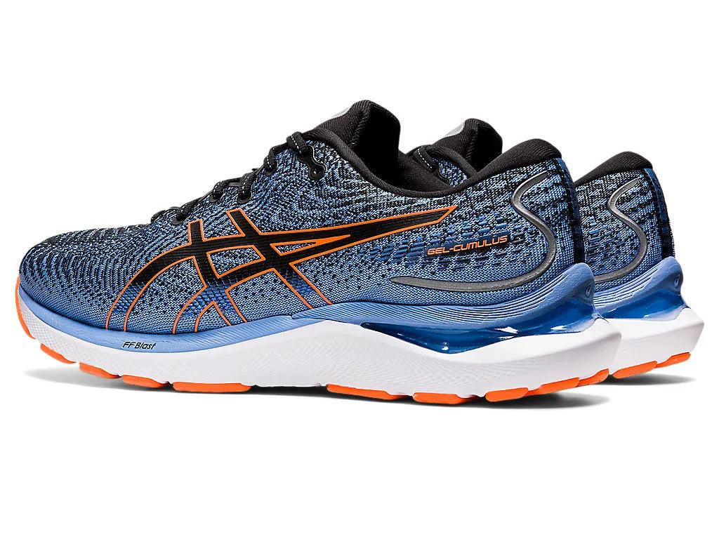 Asics Mens Gel Cumulus 24 (2E Wide) Running Shoes - Black/Shocking Orange