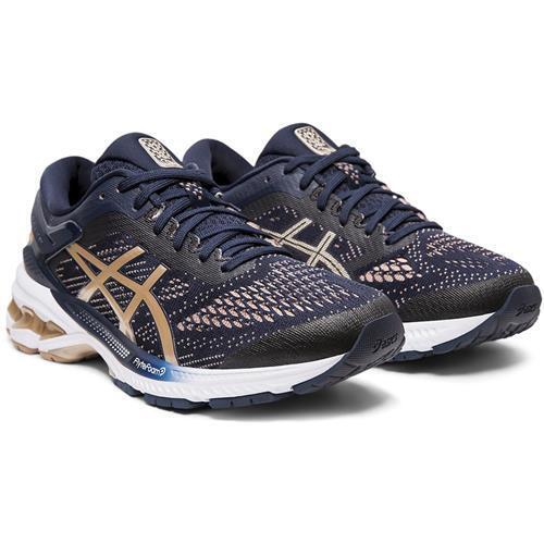 Asics Womens Gel Kayano 26 Running Shoes - Midnight/Frosted Almond