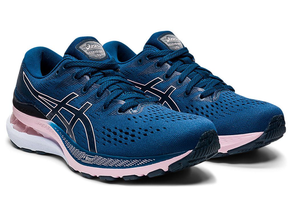 Asics Womens Gel Kayano 28 Sneakers Running Shoes Runners-Mako Blue/Barely Rose