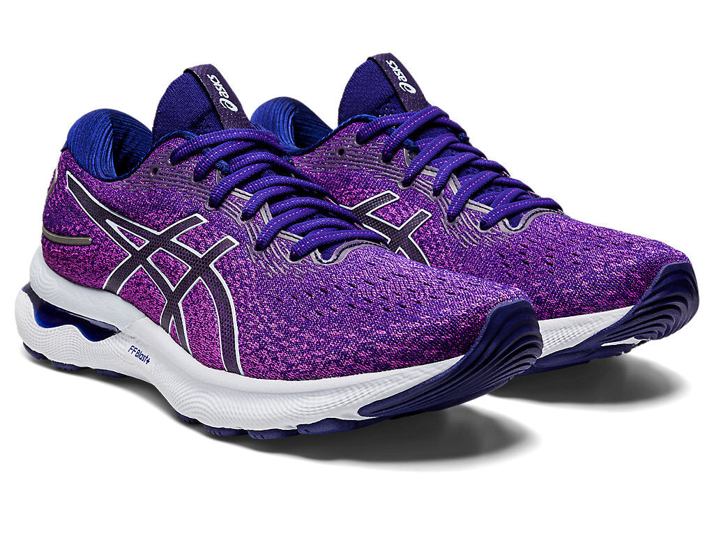 Asics Womens Nimbus 24 Sneakers Running Shoes Runners - Orchid/Soft Sky