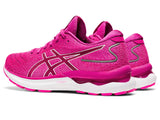 Asics Womens Gel Nimbus 24 Sneakers Running Shoes Runners - Fuchsia Red/White