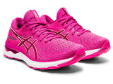 Asics Womens Gel Nimbus 24 Sneakers Running Shoes Runners - Fuchsia Red/White