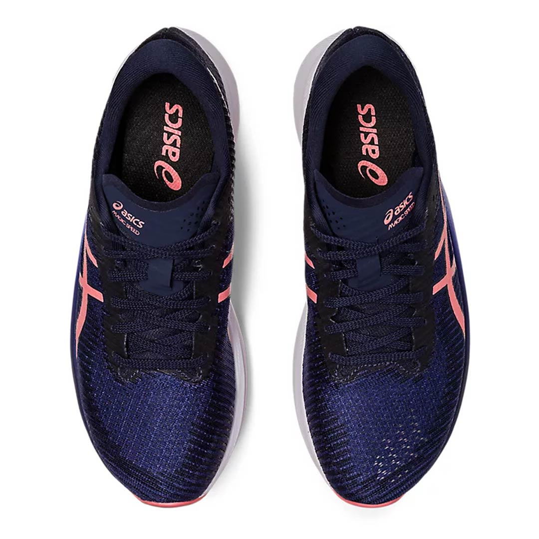 ASICS Magic Speed 2 Womens Shoes Runners in Indigo Blue/Papaya