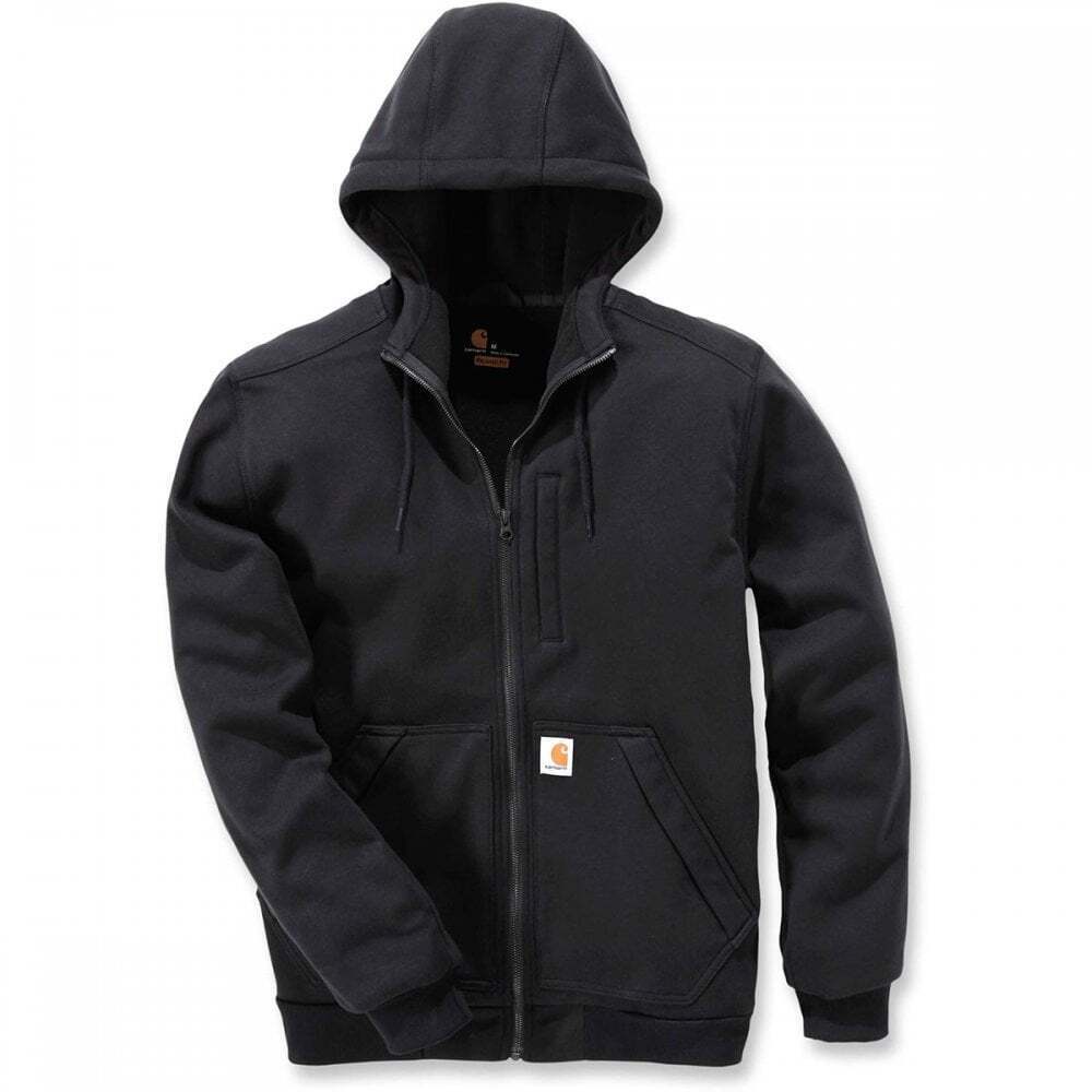 Carhartt Wind Fighter Hoodie Jacket Full Zip Hooded Sweatshirt Winter - Black