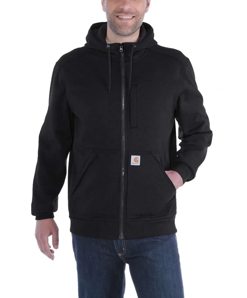 Carhartt Wind Fighter Hoodie Jacket Full Zip Hooded Sweatshirt Winter - Black