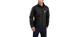 Carhartt Mens Gilliam Light Puffer Jacket Padded Quilted - Black