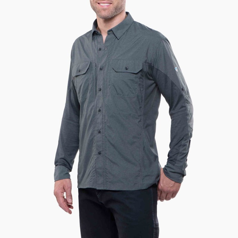 KUH Airspeed Mens Long Sleeve Shirt Sun Protection Breathable Top - Carbon