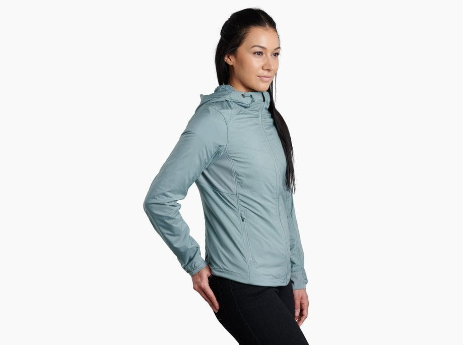 Kuh the One Hoody Womens Full Zip Warm Windproof Hooded Jacket in Eucalyptus