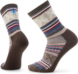 Smart Wool Mens Everyday Fair Isle Sweater Crew Socks - Chestnut - Medium