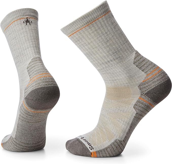 Smartwool Mens Merino Wool Hike Light Cushion Crew Socks in Taupe