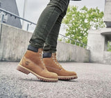 Timberland Womens Premium 6" Waterproof Leather Boots Shoes - Wheat Nubuck