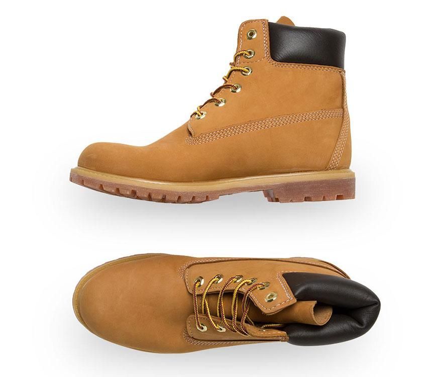 Timberland Womens Premium 6" Waterproof Leather Boots Shoes - Wheat Nubuck