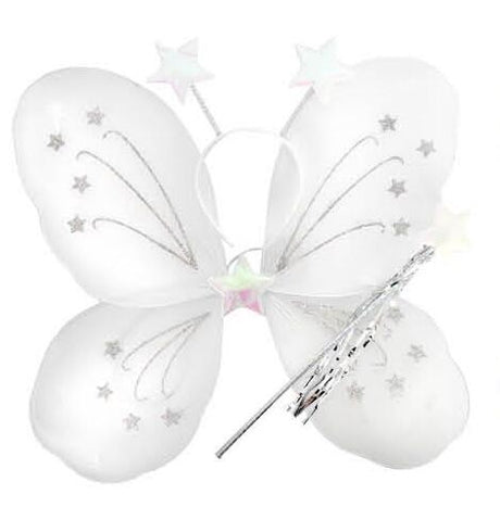 Girls Kids Angel Fairy Butterfly Wing Fancy Princess Dress Up Party Costume Prop - White