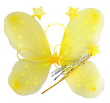 Girls Kids Angel Fairy Butterfly Wing Fancy Princess Dress Up Party Costume Prop - Yellow