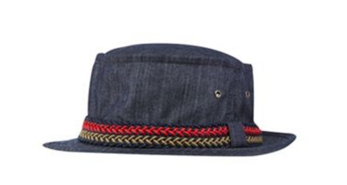 Red Herring Denim Pork Pie Bucket Style Hat Cap - Large/X-Large