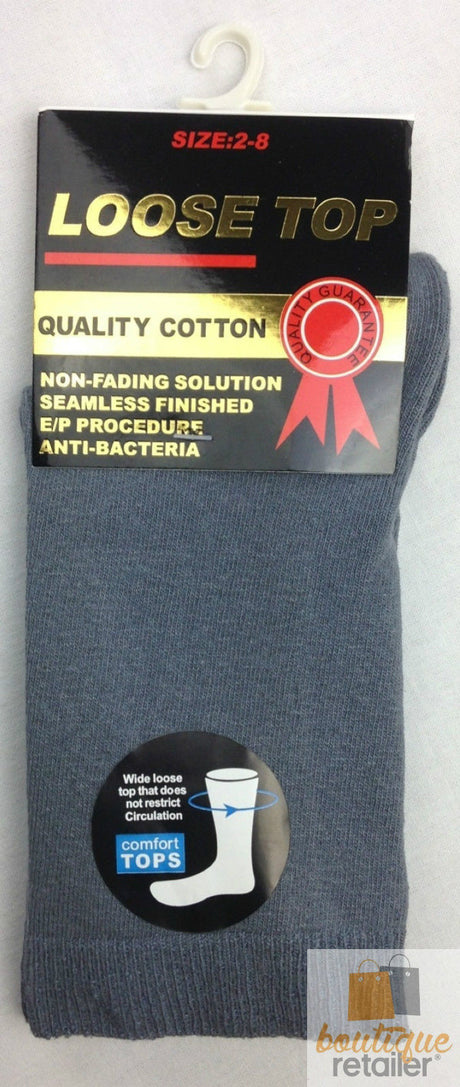 10x Pairs COTTON Rich LOOSE TOP SOCKS Medical Circulation Diabetic Comfort BULK - Navy (6-11)