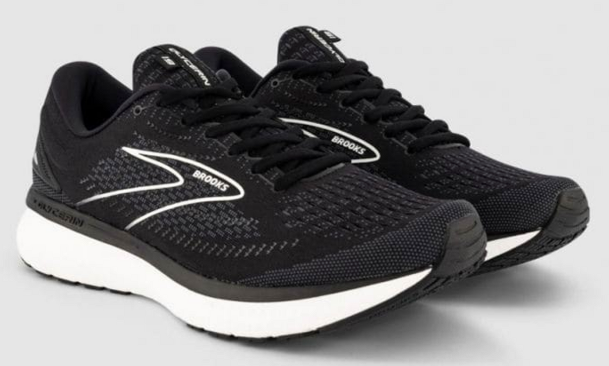 Brooks Mens Wide 2E Glycerin 19 Sneakers Shoes Athletic Running - Black/White