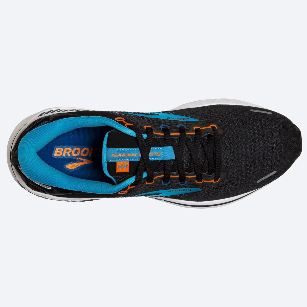 Brooks Mens Adrenaline GTS 22 Sneakers Shoes Road Running - Black/ Blue/ Orange