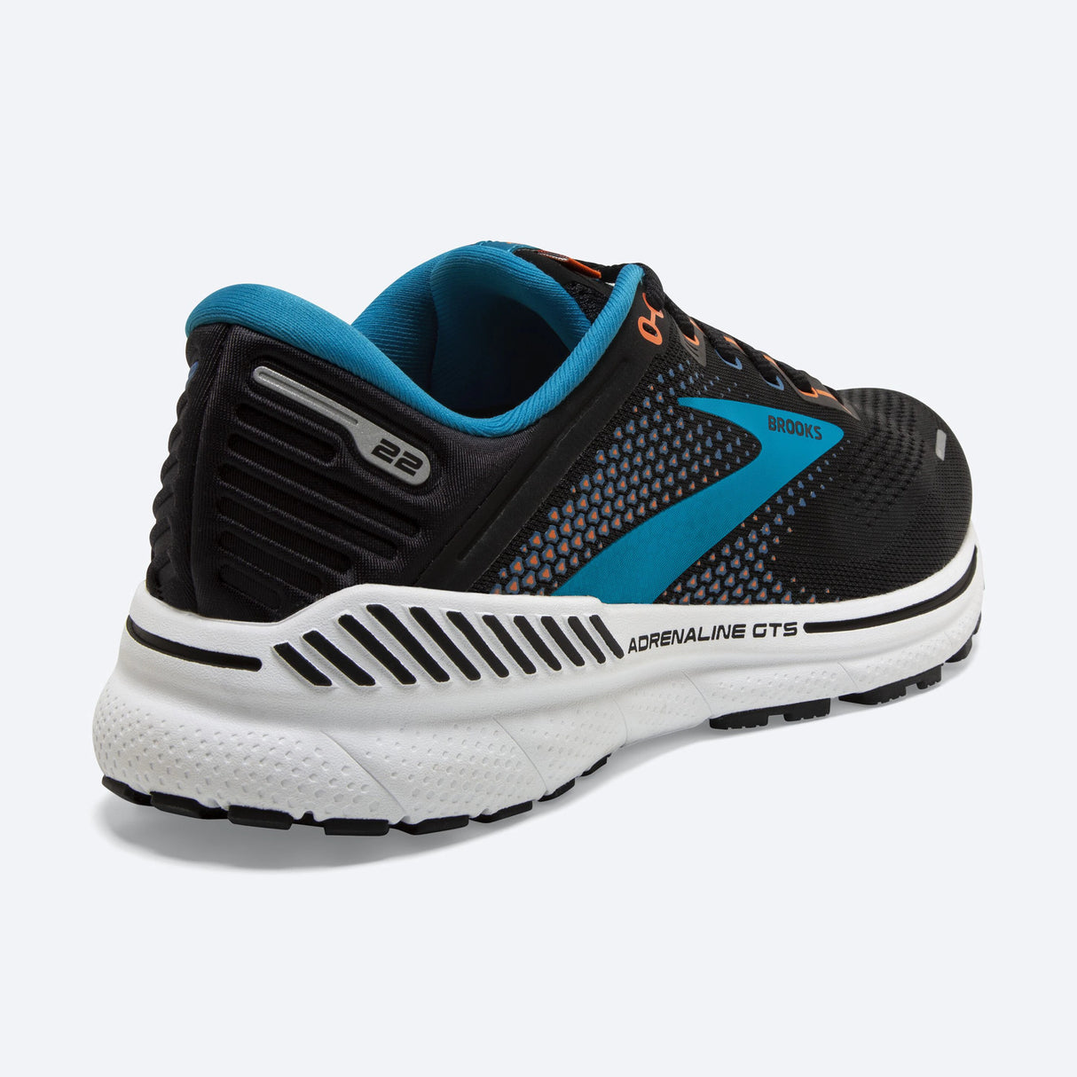 Brooks Mens Adrenaline GTS 22 Sneakers Shoes Road Running - Black/ Blue/ Orange