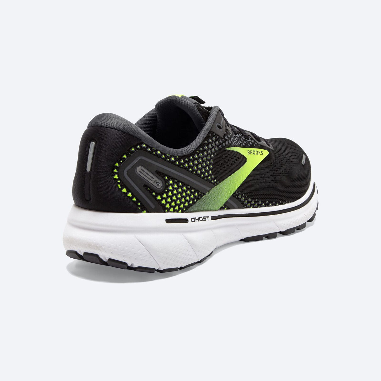 Brooks Mens Wide Ghost 14 Sneakers Shoes Athletic Road Runners - Black/Green