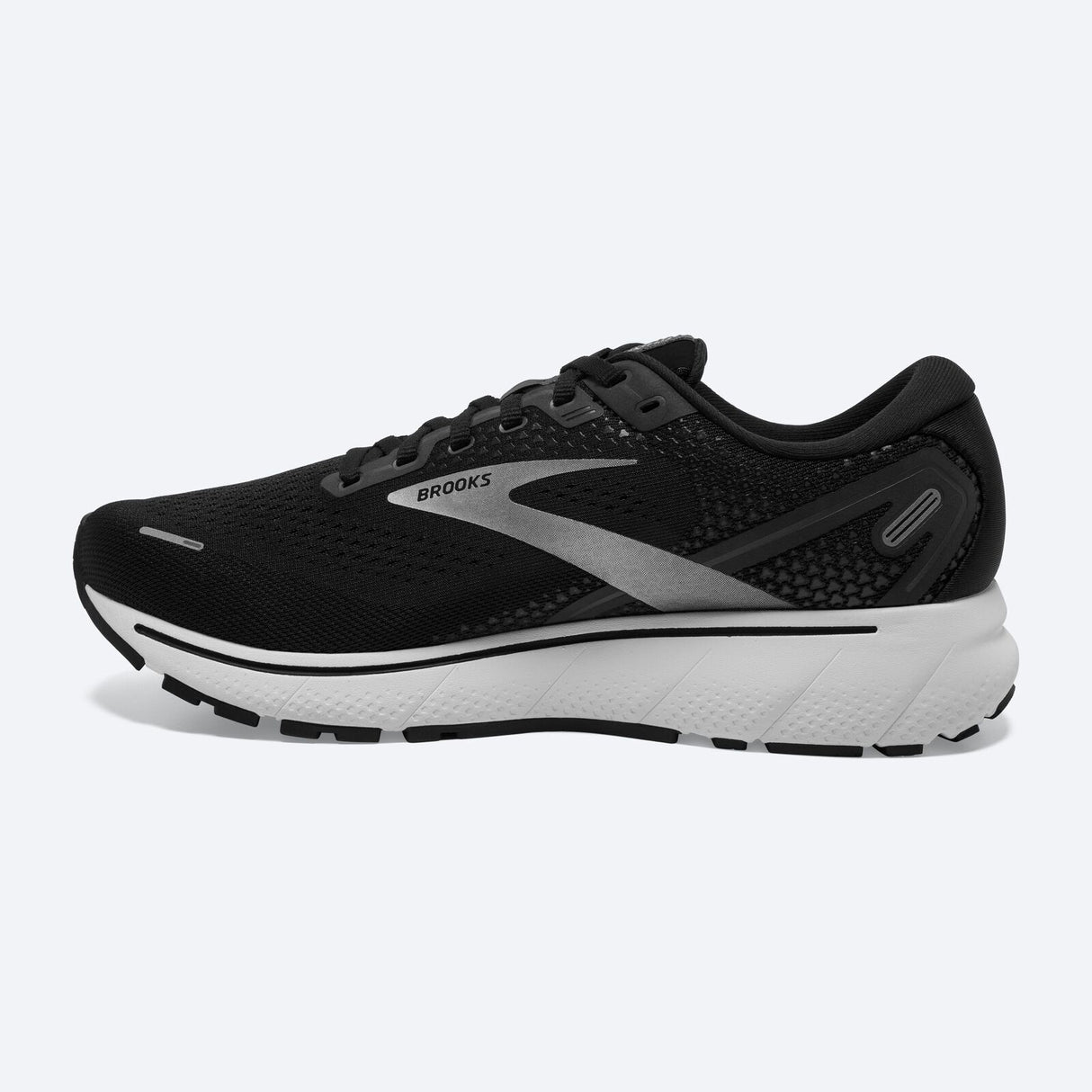 Brooks Mens Wide Ghost 14 Sneakers Shoes Athletic Road Runners - Black/White