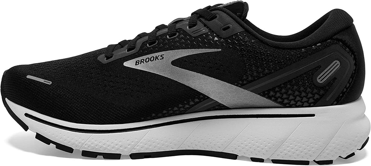 Brooks Ghost 14 Mens Neutral Shoes Runners Sneakers Width (D)  - Black/White/Silver