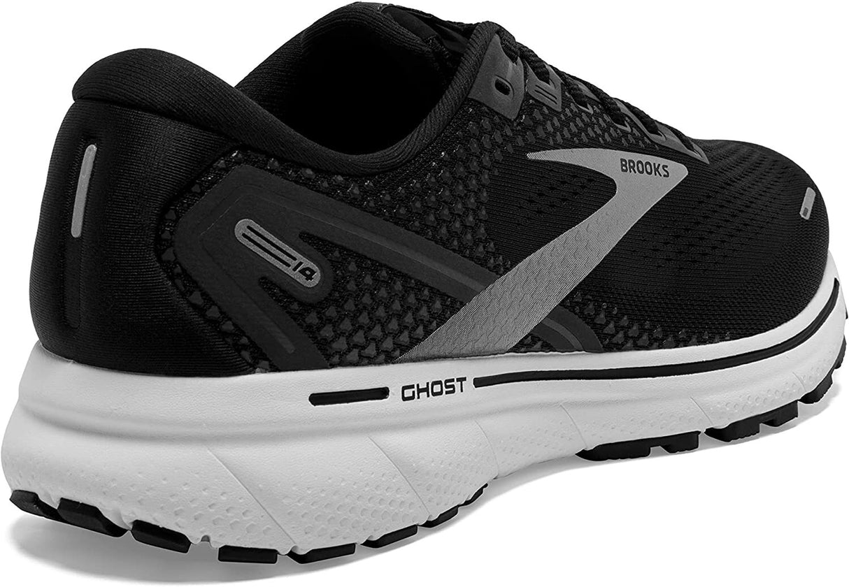 Brooks Ghost 14 Mens Neutral Shoes Runners Sneakers Width (D)  - Black/White/Silver