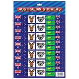 Australian Flag Stickers – A4 Sheet of Festive Stickers for Australia Day Celebrations