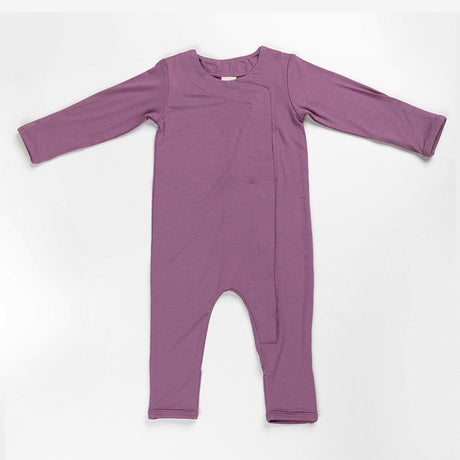 Ponchik Babies + Kids - Magnetic Bamboo Body Suit Onesie - Plum