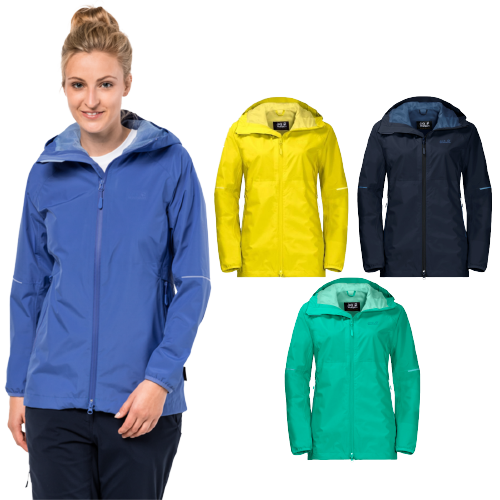 Jack Wolfskin Womens Sierra Pass Ecosphere Jacket Waterproof Windproof Lightweight