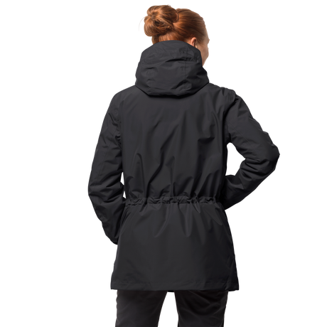 Jack Wolfskin Womens Fairway Ecosphere Jacket Waterproof Windproof Warm - Black