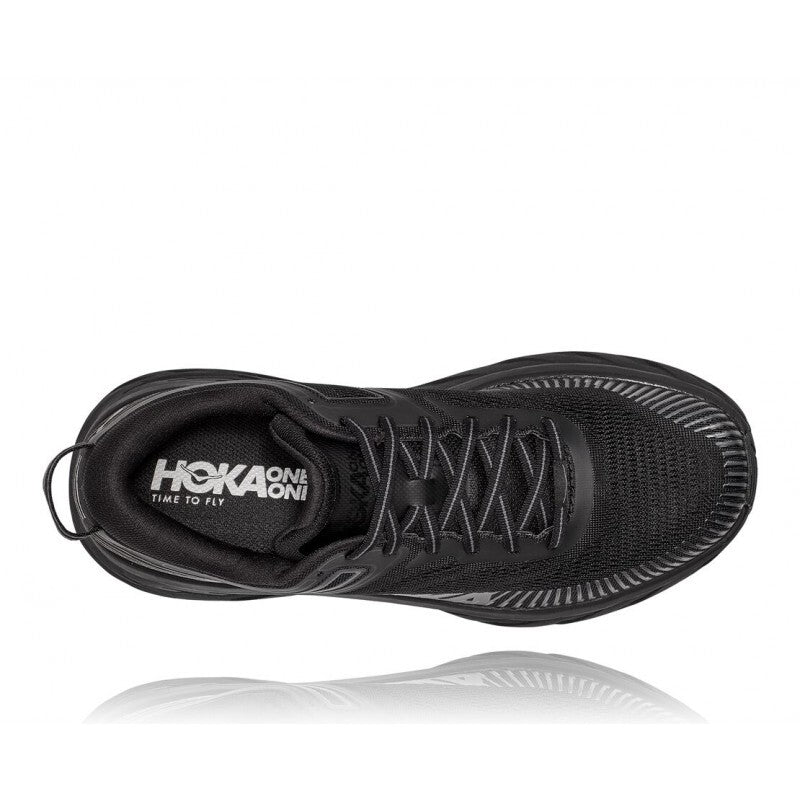 Hoka Mens Bondi 7 Sneakers Athletic Lightweight Runners Shoes - Black/Black