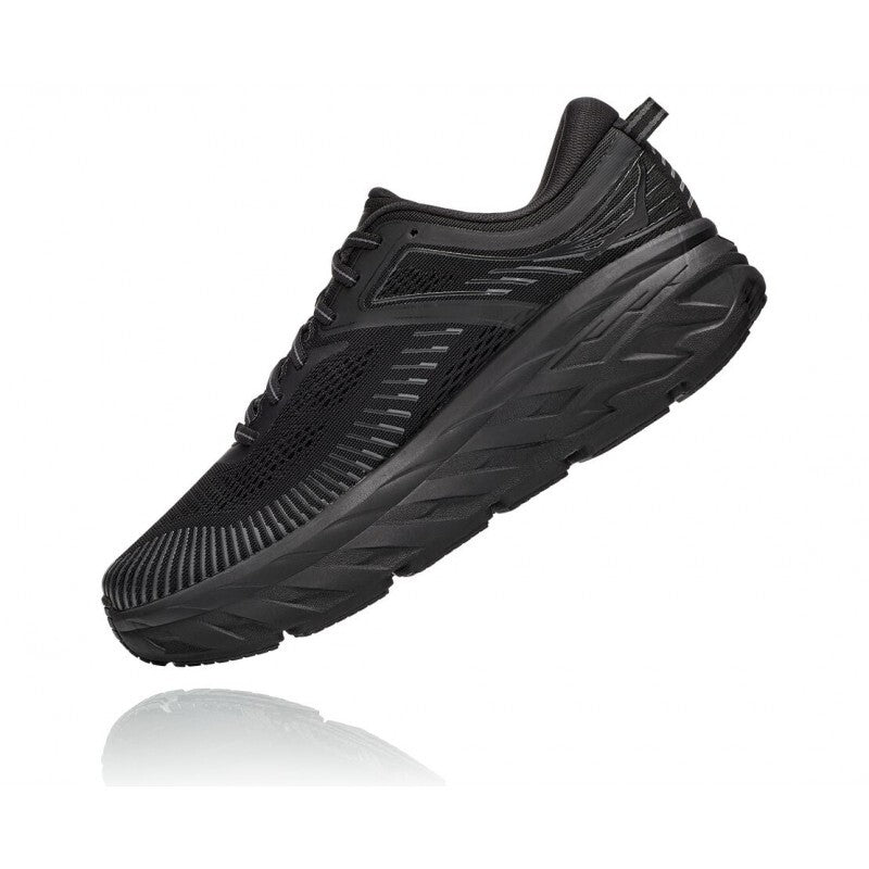 Hoka Mens Bondi 7 Sneakers Athletic Lightweight Runners Shoes - Black/Black