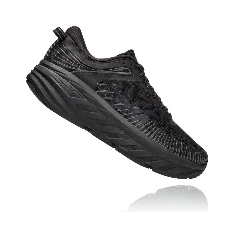 Hoka Mens Bondi 7 Sneakers Athletic Lightweight Runners Shoes - Black/Black