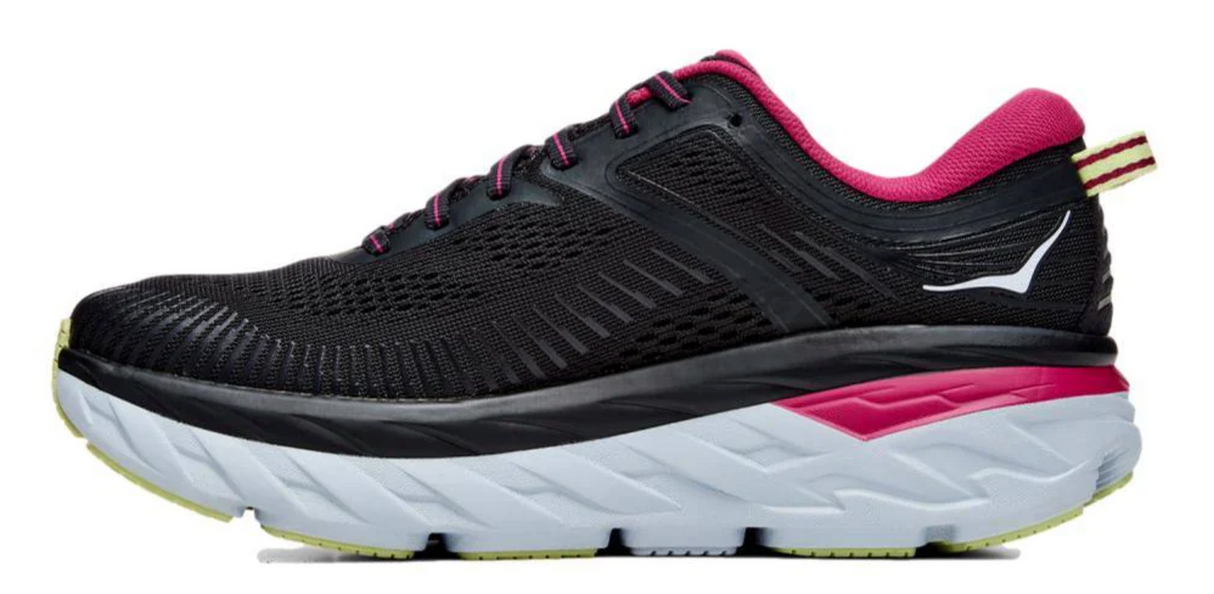 Hoka Womens Bondi 7 Sneakers Runners Shoes - Blue Graphite/Festival Fuchsia