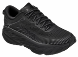 Hoka Womens Bondi 7 Wide Athletic Sneakers Comfort Runners Shoes - Black/Black