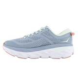 Hoka Womens Bondi 7 Wide Sneakers Running Athletic Shoes - Blue Fog/Blue Glass